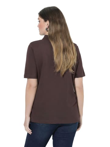 Ulla Popken Poloshirt in mahagoni