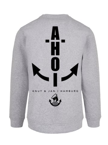 F4NT4STIC Sweatshirt Herren Sweatshirt Ahoi Anker Knut & Jan Hamburg in grau meliert