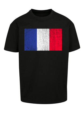 F4NT4STIC T-Shirt France Frankreich Flagge distressed in schwarz