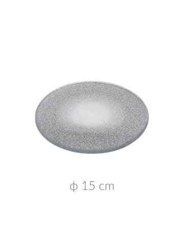 Home&Styling Collection Dekoteller, Glitzer in Silbern, Ø 15 x (H) 0,4 cm