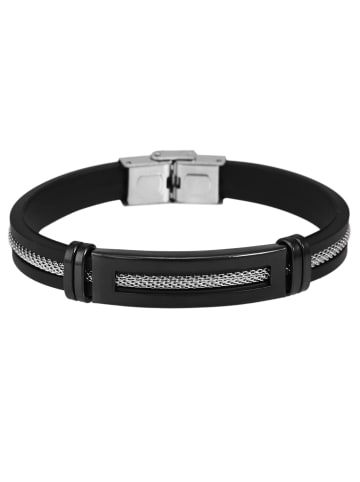 Adeliás Herren Armband aus Edelstahl 21 cm in schwarz