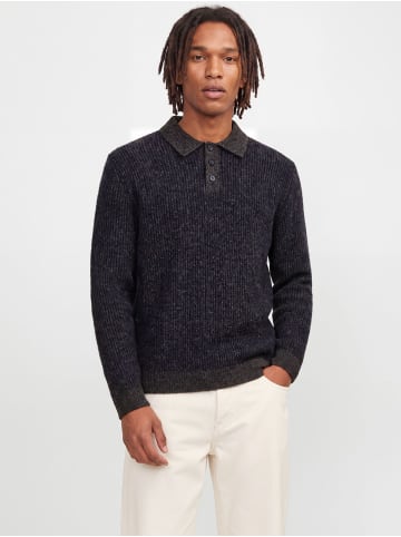 JACK & JONES PLUS Gestricktes Polo in Medium Grey Melange