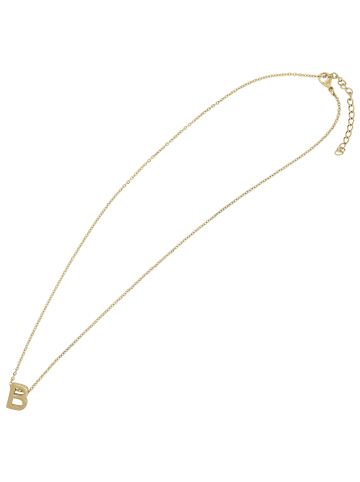 Adeliás Damen Halskette – Buchstabe N aus Edelstahl 45+5 in gold