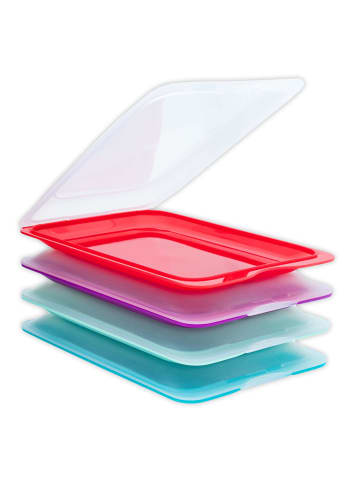 Intirilife Aufschnittboxen 4er Set Vorratsbehälter Vorratsdose in Mehrfarbig