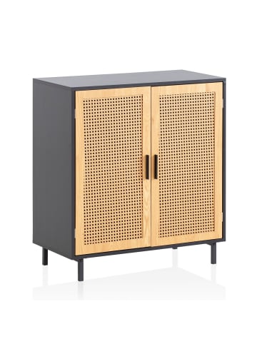 KADIMA DESIGN Sideboard 80x86,5x40 cm Kommode mit Wiener Geflecht, Hoher