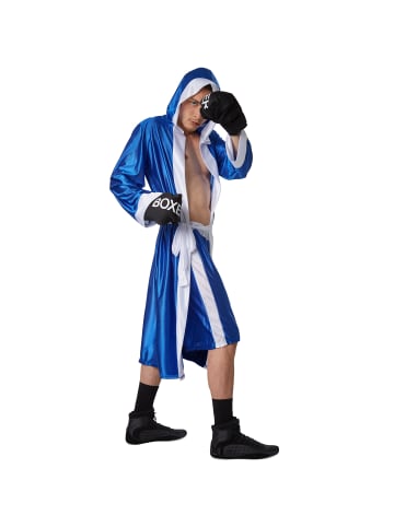 tectake Boxer/Ringer, in der Farbe blau/weiß, Gr. S, Gürtel zum Schnüren