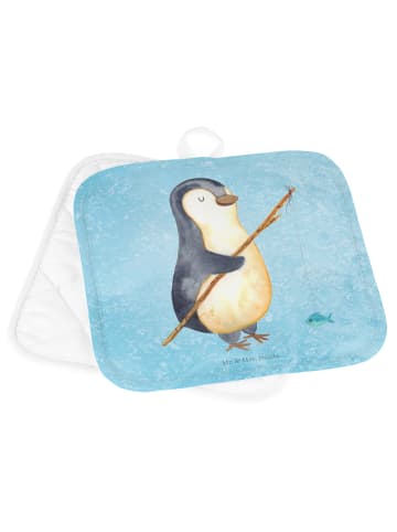 Mr. & Mrs. Panda Topflappen Pinguin Angler ohne Spruch in Eisblau