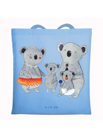 Mr. & Mrs. Panda Tote Bag Koala Familie ohne Spruch in Sky Blue