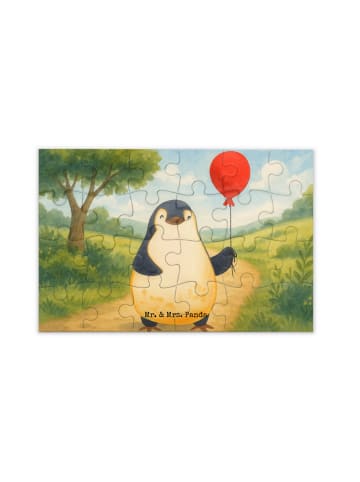 Mr. & Mrs. Panda Puzzle Pinguin Luftballon Design ohne Spruch in Weiß