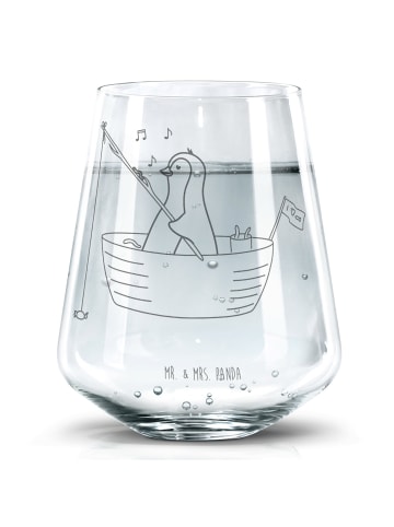 Mr. & Mrs. Panda Trinkglas Pinguin Angelboot ohne Spruch in Transparent