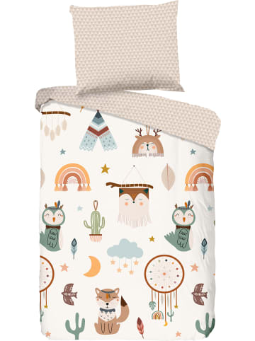 Good Morning Renforcé Kinder-Wendebettwäsche in beige