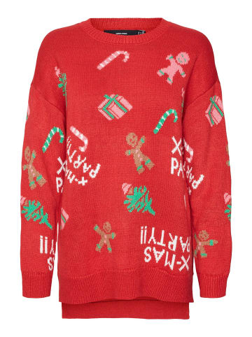 Vero Moda Strickpullover in Chinese Red