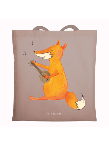 Mr. & Mrs. Panda Tote Bag Fuchs Gitarre ohne Spruch in Braun Pastell