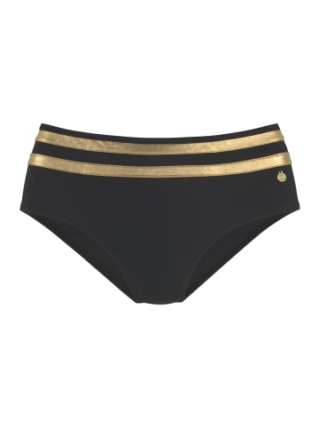 LASCANA Bikini-Hose in schwarz-goldfarben