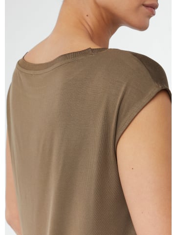 comma T-Shirt ärmellos in Braun