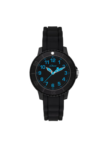 s.Oliver Armbanduhr mit coolen Farbdetails in schwarz