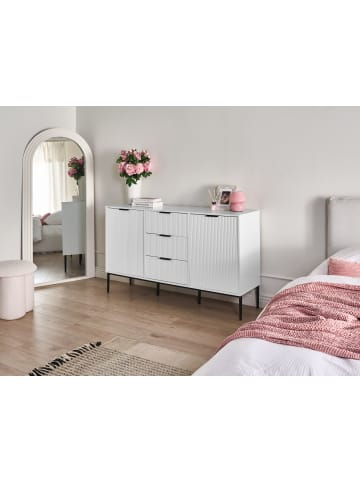 Beliani Sideboard LEDUC in Weiß/Schwarz - (W) 150 x (H) 86 x (L) 40 cm