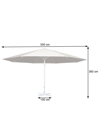 MCW Gastronomie Marktschirm Carpi, Creme-beige mit Ständer