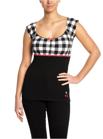 Pussy Deluxe T-Shirt Evie Plaid in schwarz/weiß