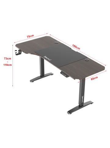 pro.tec Tisch Oxnard in Braun (L)160cm (B)75cm (H)118cm