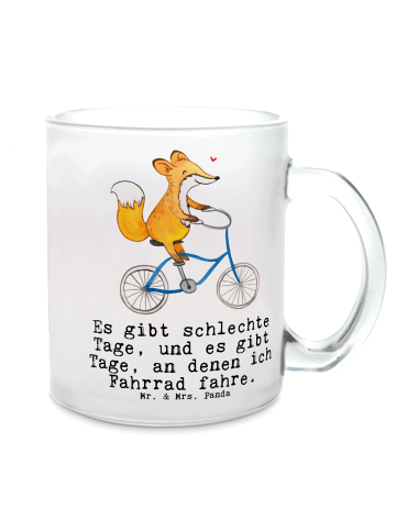 Mr. & Mrs. Panda glastasse Fuchs Fahrrad fahren mit Spruch in Transparent
