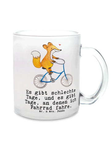 Mr. & Mrs. Panda Teetasse Fuchs Fahrrad fahren mit Spruch in Transparent