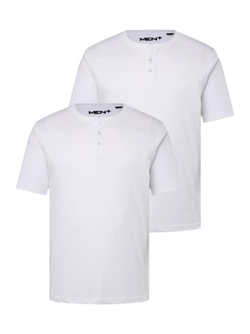 Men Plus Kurzarm T-Shirt in schneeweiß