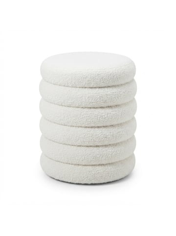 relaxdays Hocker in Weiß - (H)44 x Ø37 cm