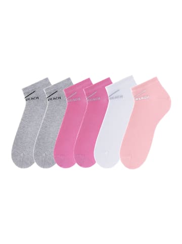 Venice Beach Sneakersocken in grau-meliert, pink, rosa, weiß