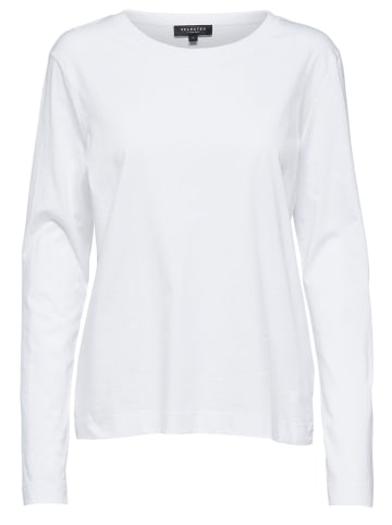 SELECTED FEMME Longsleeve Shirt Basic Sweater SLFSTANDARD Dünner Pullover in Weiß