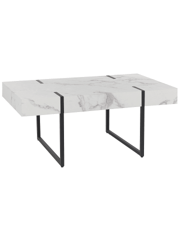 Beliani Couchtisch MERCED in Weiß/Schwarz - (W) 60 x (H) 43 x (L) 100 cm