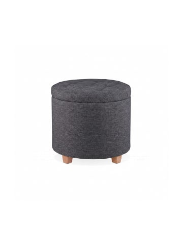 relaxdays Sitzhocker in Dunkelgrau - (H)41 x (D)44 cm