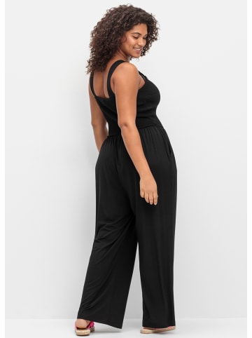 sheego Jumpsuit in schwarz