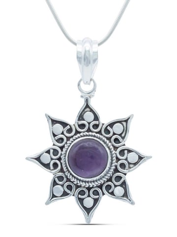 mantraroma 925er Silber - Ketten (L) 28 x (B) 40 mm mit Amethyst