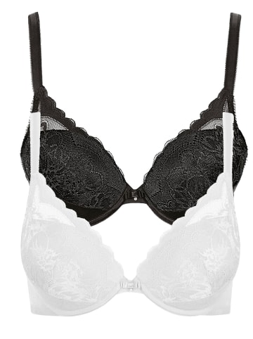Lisca 2er Pack Push up BH in black-white