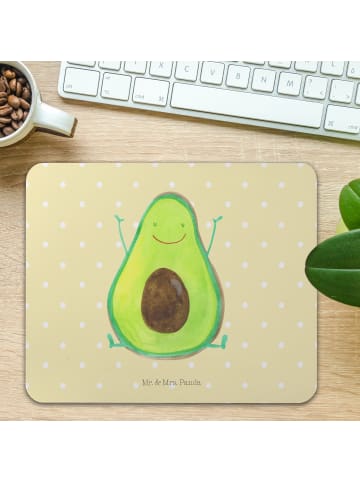 Mr. & Mrs. Panda Mauspad Avocado Glücklich ohne Spruch in Gelb Pastell