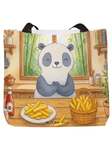 Mr. & Mrs. Panda Einkaufstasche Panda Pommes Gebet Design ohne S... in Weiß