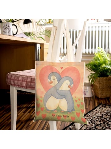 Mr. & Mrs. Panda Tote Bag Pinguine Kuscheln Design ohne Spruch in Weiß