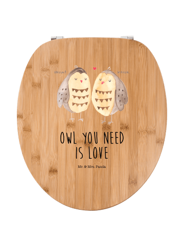 Mr. & Mrs. Panda Klobrille Eulen Liebe mit Spruch in Braun