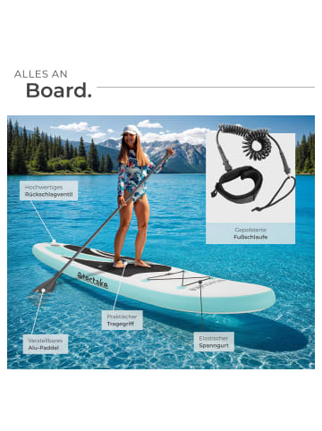 tectake Stand-Up Paddle Board 2in1, Belastbarkeit 200 kg, 288 x 77 x 22,5 cm