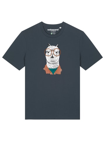 wat? Apparel T-Shirt Lama in India Ink Grey