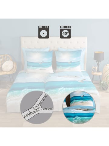 Good Morning Renforcé Wendebettwäsche in blau