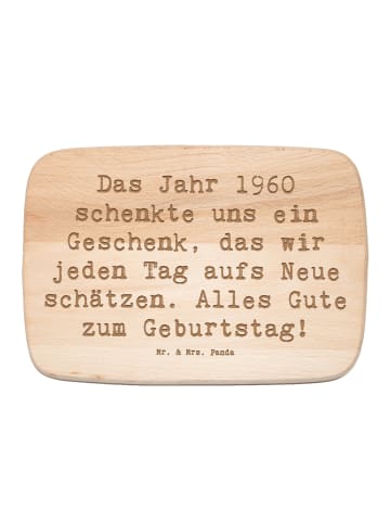 Mr. & Mrs. Panda Massivholzbrett Spruch 1960 Geburtstag mit Spruch in Transparent