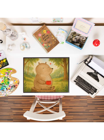 Mr. & Mrs. Panda schreibmatte Bär Kaffee Design ohne Spruch in Weiß