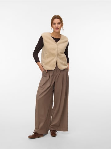 Vero Moda Teddyfell Weste in Oatmeal