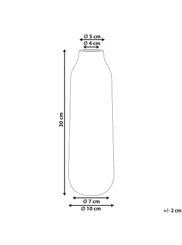 Beliani Blumenvase MULAI in Weiß/Blau - (W) 10 x (H) 30 x (L) 10 cm