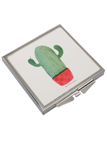 Mr. & Mrs. Panda Kosmetikspiegel Kaktus Wut ohne Spruch in Weiß