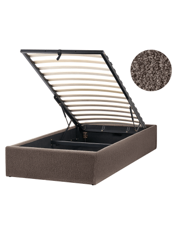 Beliani 2-tlg Einzelbett DINAN in Beige/Schwarz