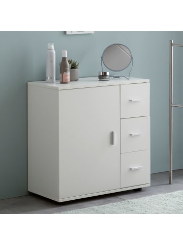 KADIMA DESIGN Badezimmerschrank, hoher Stauraum, mattes Weiß, elegante Griffe