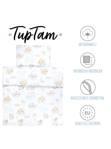 TupTam Kinder Bettdecken Set Gemustert in blau/braun